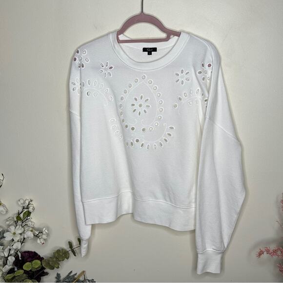 RAILS Alice Eyelet Embroidered Sweatshirt White {SS51} - Picture 5 of 8